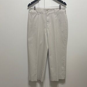 Chico's High Waist Wide Leg Stretch Chino Crops sz 12 (Chico’s 2) EUC